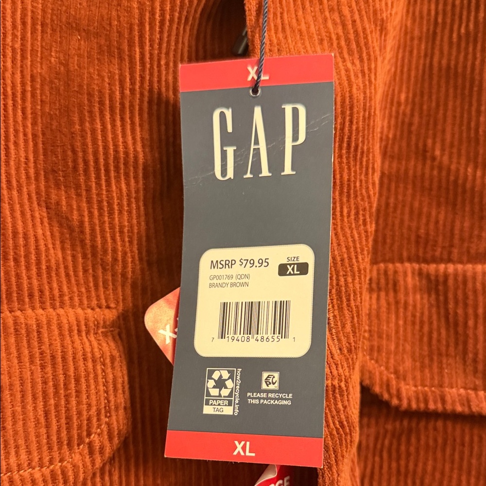 GAP Men's Rust Corduroy Shirt Jacket - Picture 2 of 4